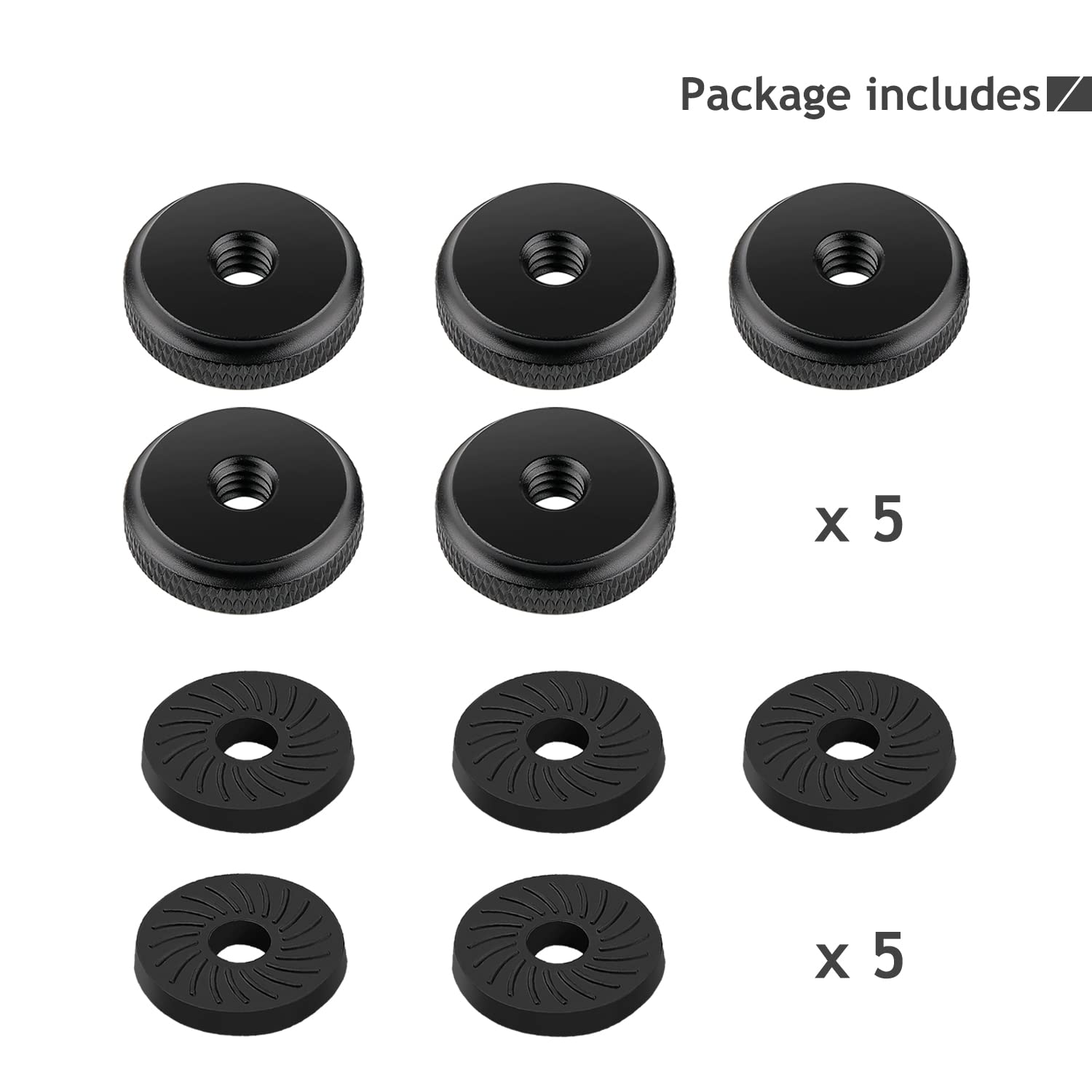 1/4" Thumb Nuts with Rubber Pads - Secure Camera Mounts -7 1/4" Thumb Nuts with Rubber Pads - Secure Camera Mounts -7