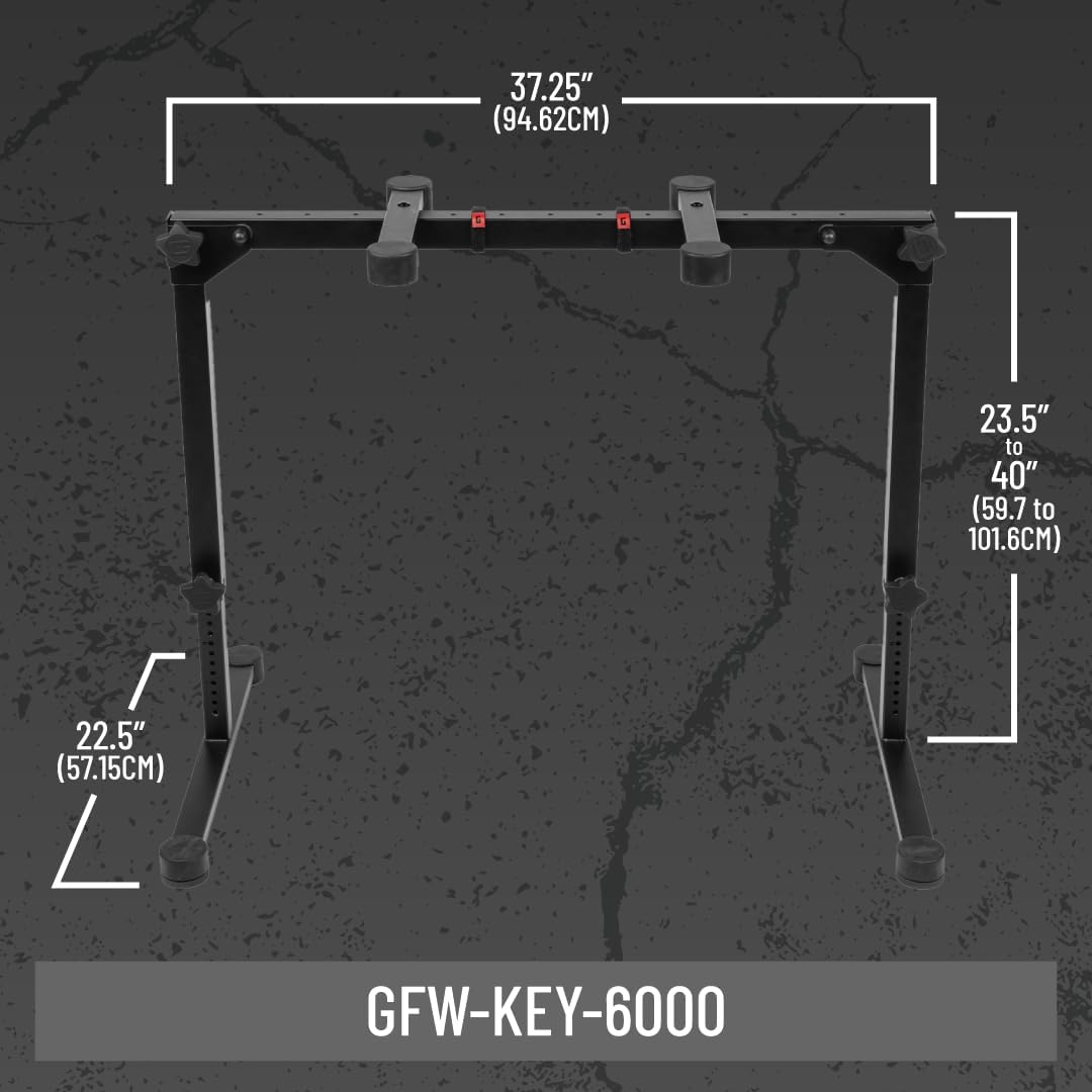 Gator Frameworks Keyboard Series Table Style Stand with Adjustable Arms & Height, (GFW-KEY-6000)