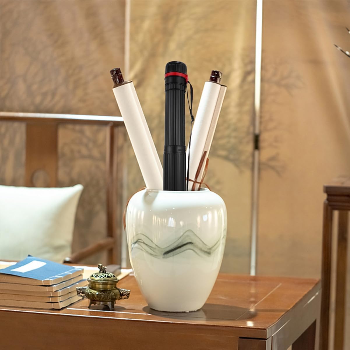 jojofuny Telescopic Poster Tube for Art Storage Portable Design for Mailing Posters Blueprints Durable Multi Functional Drawing Tube with Shoulder Strap