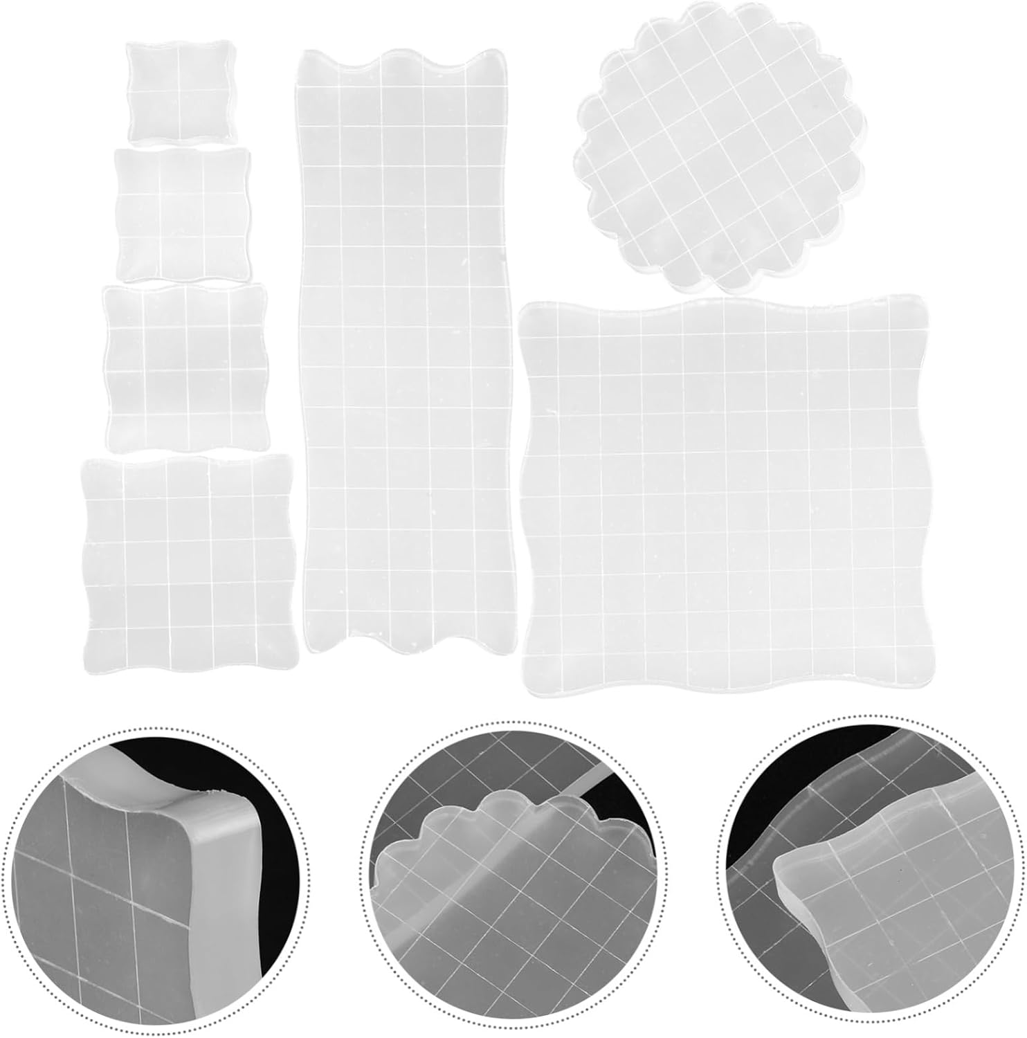 7pcs Acrylic Stamp Handle Acrylic Stamp Backboard Seal Block DIY Comfortable Grip