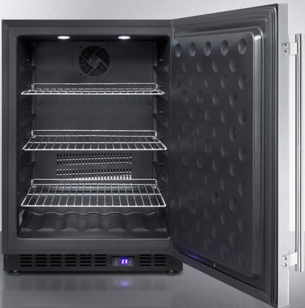 Summit 24” Freezer, Built-in, Outdoor Freezer, 4.6 cu.ft. Capacity, Stainless Steel- SPFF51OS