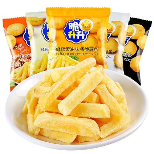 Crispy Liter Crispy Fries 25 Bags Of Original Crispy Raw French Fries Puffed Potato Chips Barbecue Black Pepper Flavor Snacks #TOP25