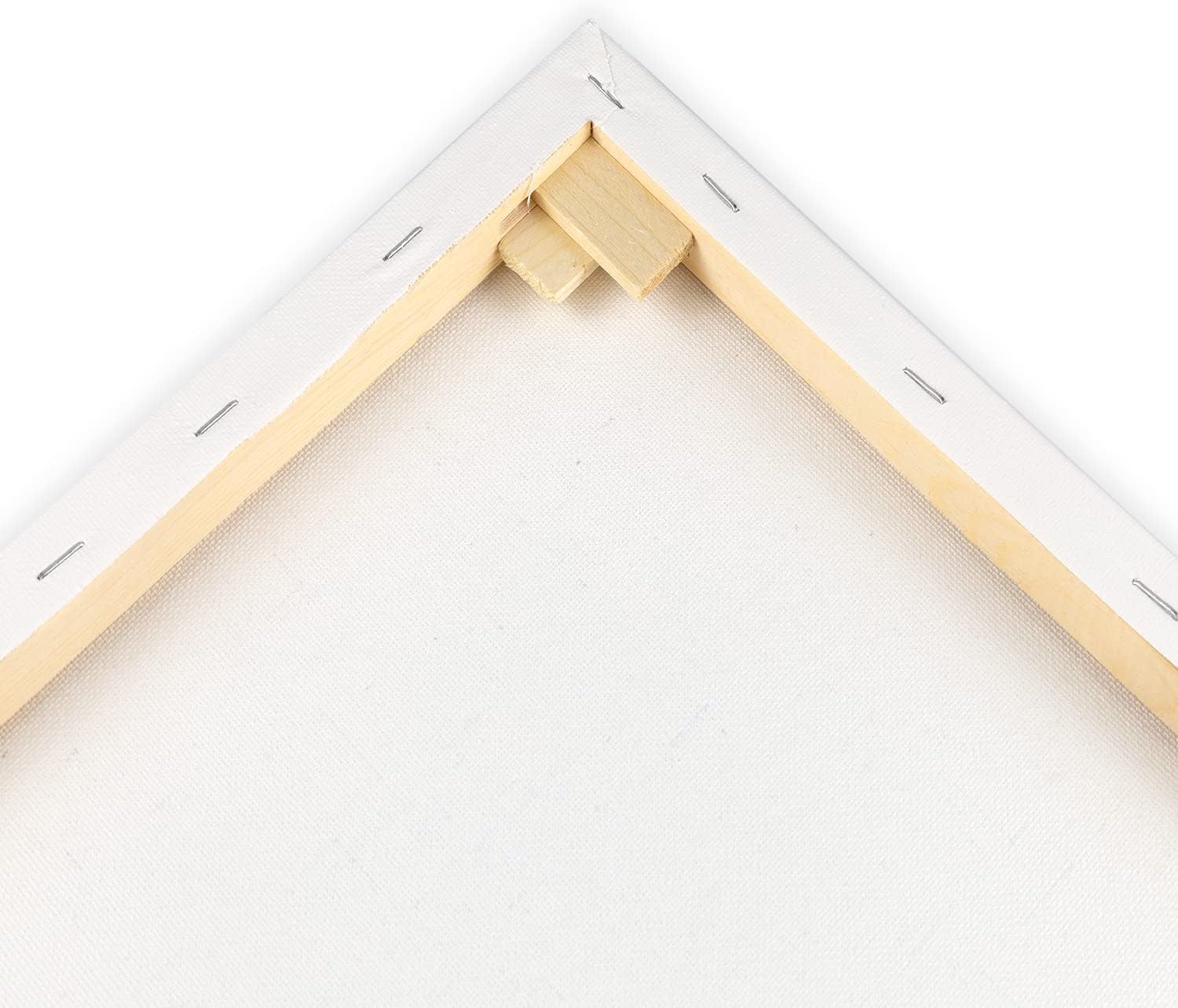 Stylex 28582-P6 - 6 x 6" Stretcher Frames with 100% Cotton Canvas Primed Backed Stapled for Oil Acrylic Tempera Paints Gouache Painting Pack of 6