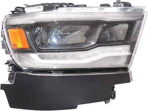 LED Headlights Assembly Fit for 2019-2021Dodge Ram 1500 Right Passenger Side Headlamp Replacemen LED High/Low Beam Front Headlight Right Passenger Side