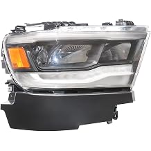 Right Headlight for 2019-2024 RAM 1500 Rebel/Laramie, Full LED High/Low Beam & DRL, Black Housing Direct OEM Replacement, Headlamp Right Side RH Right