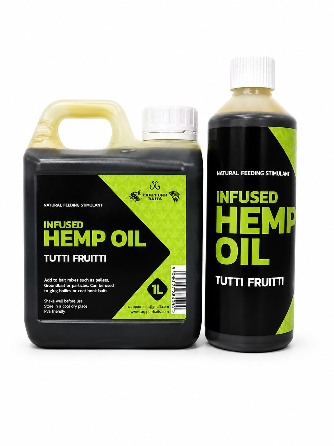 Carppurr baits Tiger Nut Flavoured Hemp Oil – 500ml-1L-2L-3L-5L – Carp & Coarse Fishing Liquid Attractant, PVA Friendly Bait Soak & Pellet Booster (1 litre) (banoffee, 1 litre)