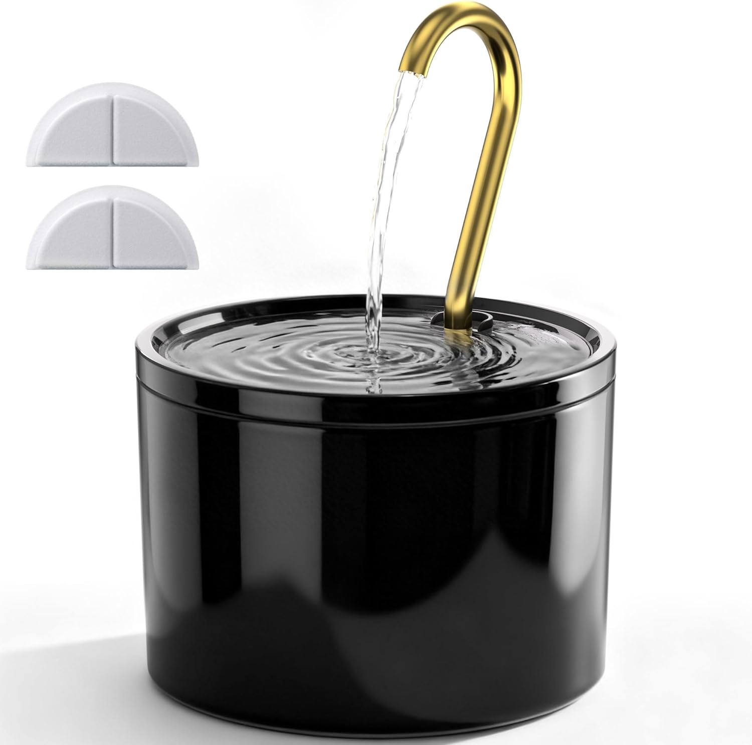 Tomxcute Ceramic Cat Water Fountain - 1.2L/40oz Ultra-Quiet Automatic Pet Drinking Fountain for Cats, All-Ceramic Body Water Dispenser with Copper Water Spout for Cats, Puppy and Small Pets