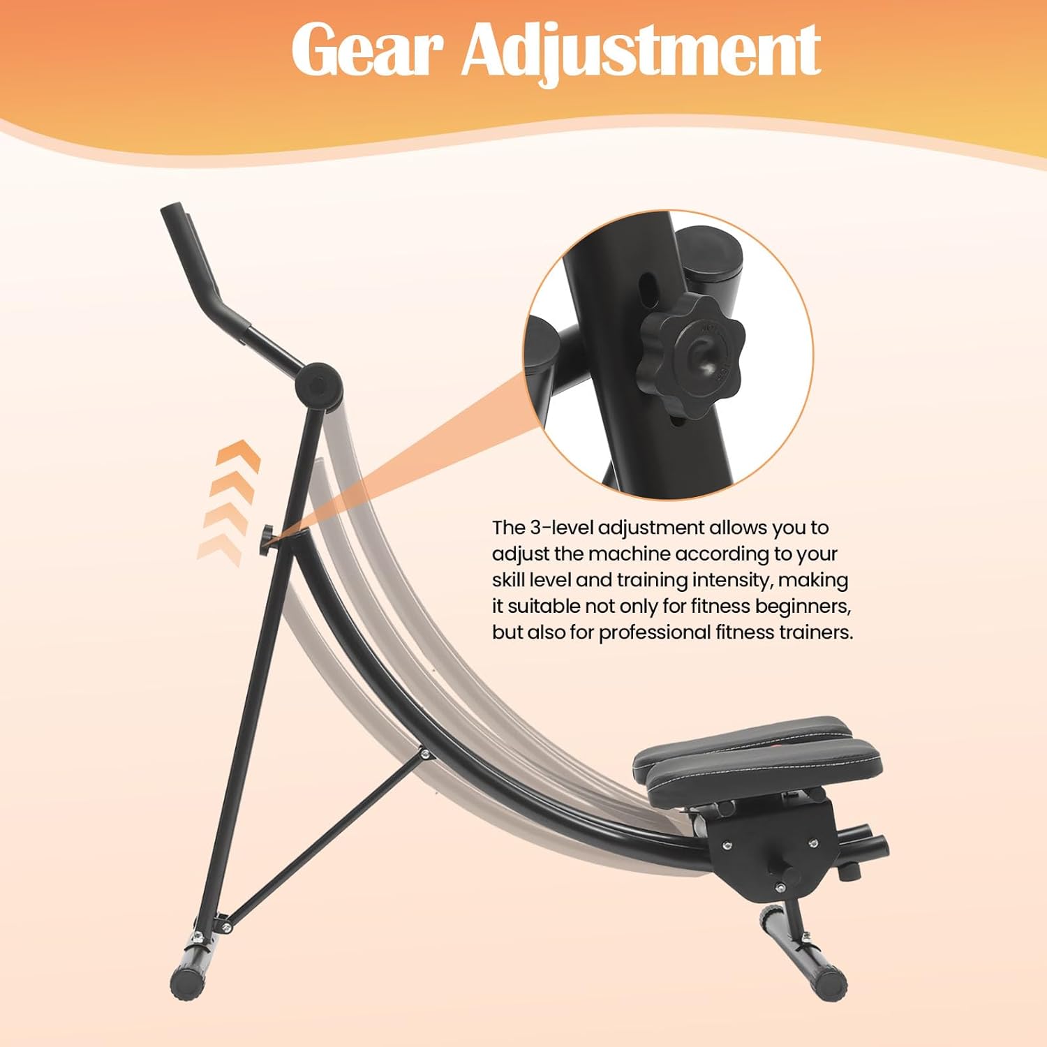 Abdominal Machine, Ab Workout Equipment with LED Display Foldable Fitness Equipment Core Workout Equipment Ab Machine for Stomach Workout Gear Adjustment 330lbs Load Black
