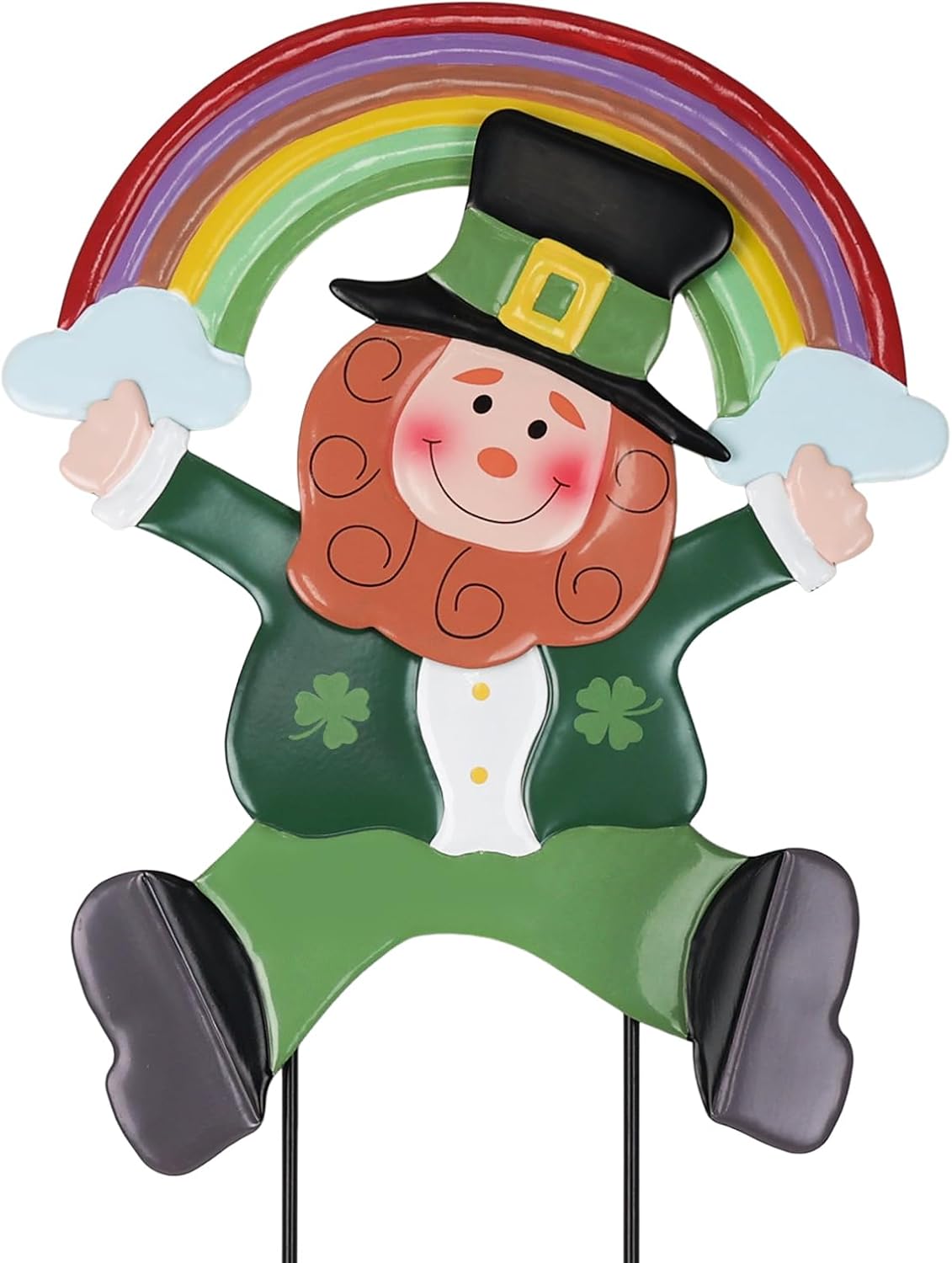 hogardeck St Patricks Day Decorations Outdoor, Leprechaun Rainbow Decorative Garden Stakes for St Patricks Day Decor, Luck Yard Sign Saint Patricks Day Decorations for Home Outside Backyard Porch Lawn