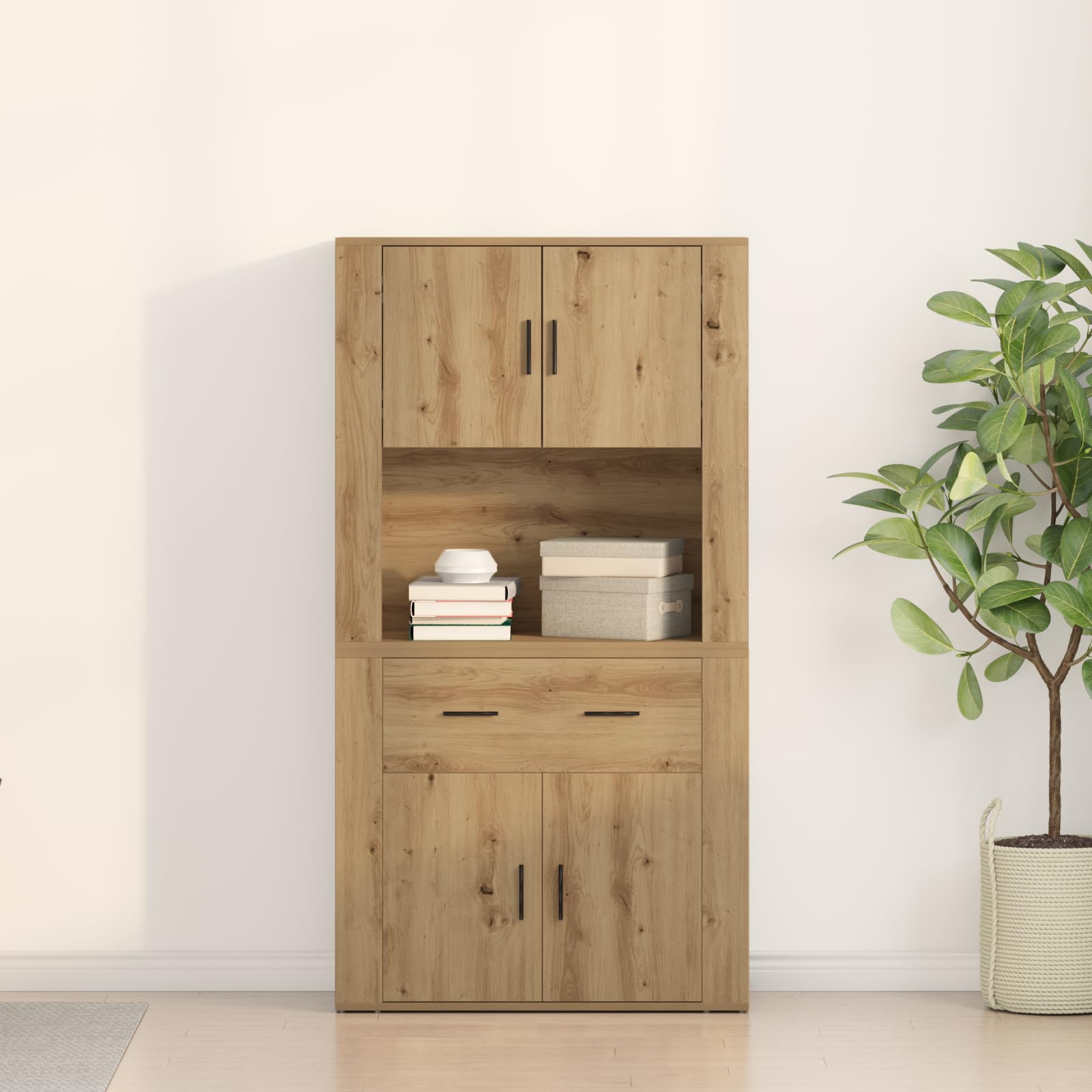 Komoda Artisan dębowa szafka do sypialni, salonu, 80 x 33 x 150 cm, materiał drewnopochodny