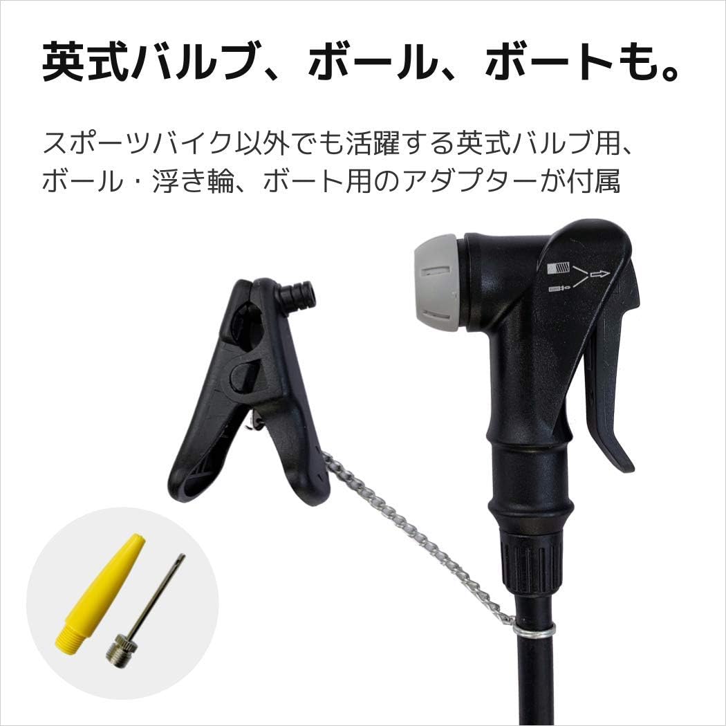 SERFAS(サーファス) 自転車 高圧空気入れ エアフロアポンプ 仏式/米式/英式バルブアダプター エアゲージ ロードバイク MTB TCPG ロングストローク