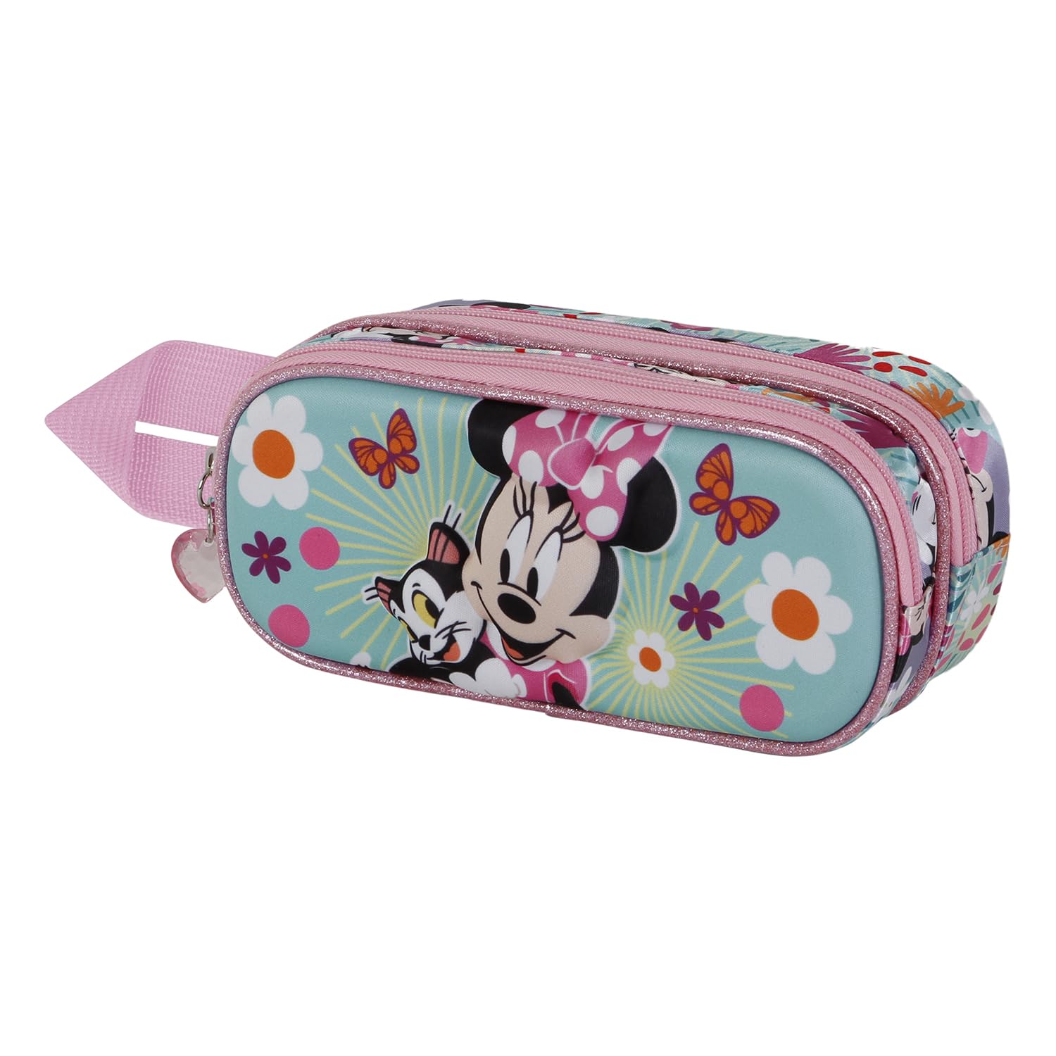 Disney Minnie Mouse Figaro-3D Double Pencil Case, Pink, 22 x 9.5 cm
