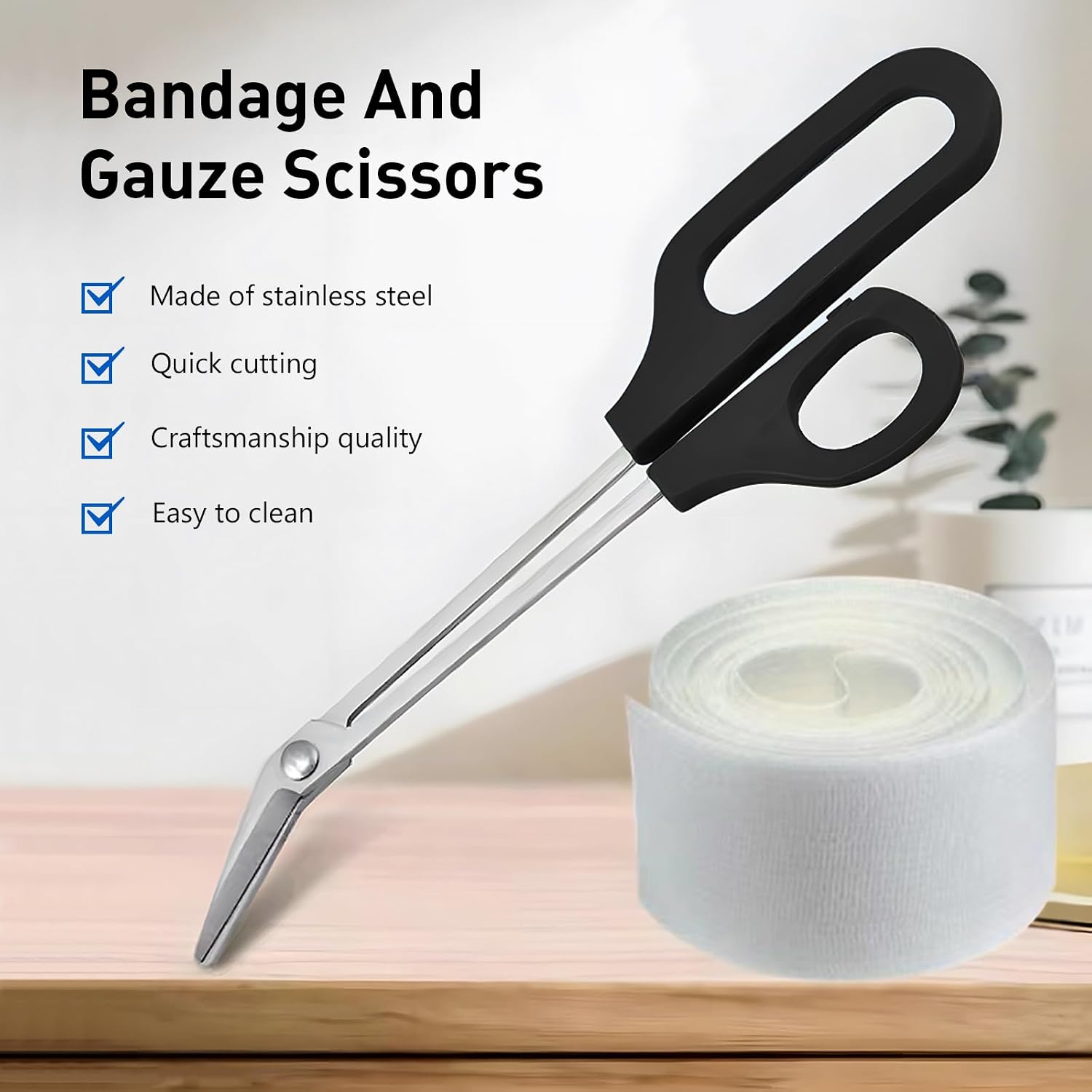 8.3 Inch Long Handle Toenail Scissors for Thick Nails & Easy Reach Long Handled Toe Nail Clippers for Seniors Women Men (Black)
