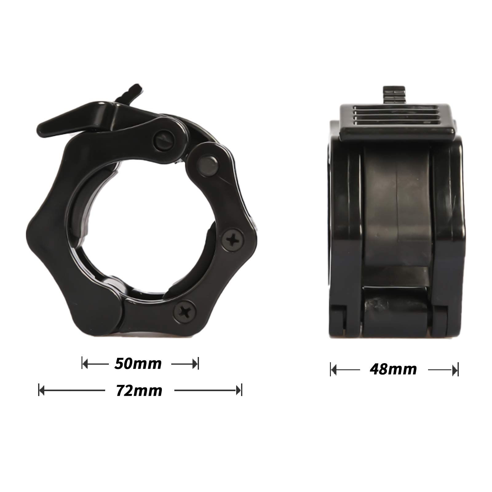 Gymforward Collier De Serrage Olympique 2,5 Cm / 5,1 Cm – Libération Rapide, Nylon/caoutchouc, 1 Paire – Pour Barres Crossfit Et Haltérophilie