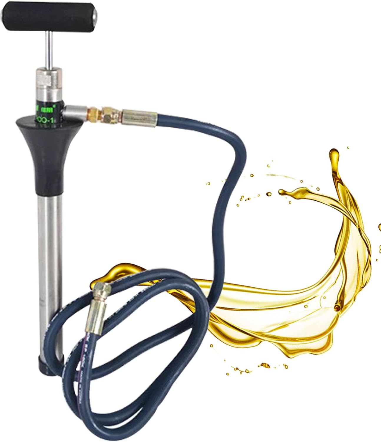Manual HVAC Oil Pump PCO-1 200psi Max Pressure,50ml/Oil Stroke AC Handel Oil Charging Pump