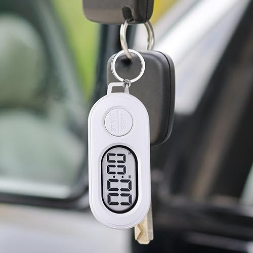 Miniatura 3 de 2 llaveros con temporizador digital pequeño, cronómetro deportivo, reloj de cuenta regresiva con diseño de pantalla LCD, para atletas, profesores,