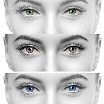 Gold Look® 3 Pair (Green,Dark Blue & Brown) 0 PowerGold Look Monthly Contact Lens 0 Dioptres 6 + Multi Plus Solution With Lens Storage Box