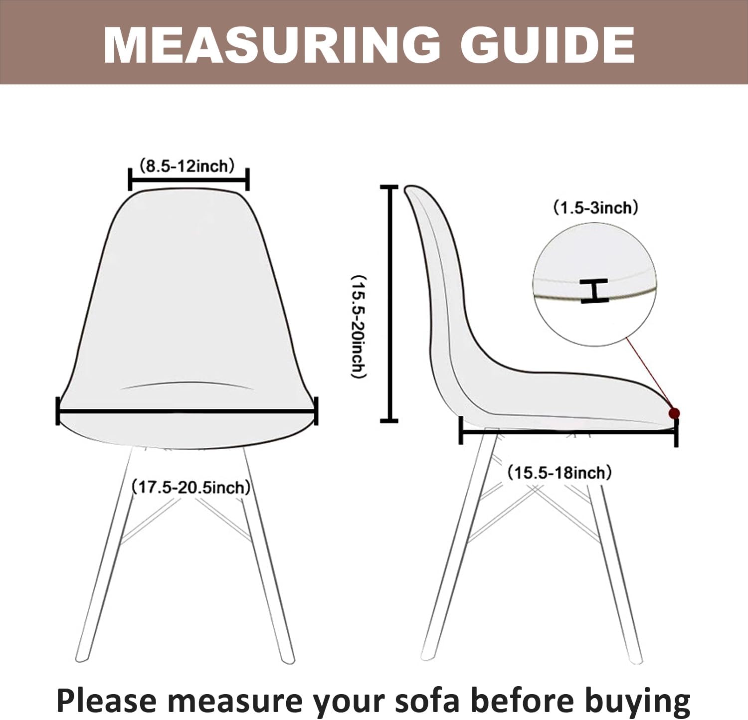 Pack of 4 Velvet Mid Century Modern Dining Chair Covers, Armless Chair Cover,Living Room Side Chair Slipcovers (Burgandy)