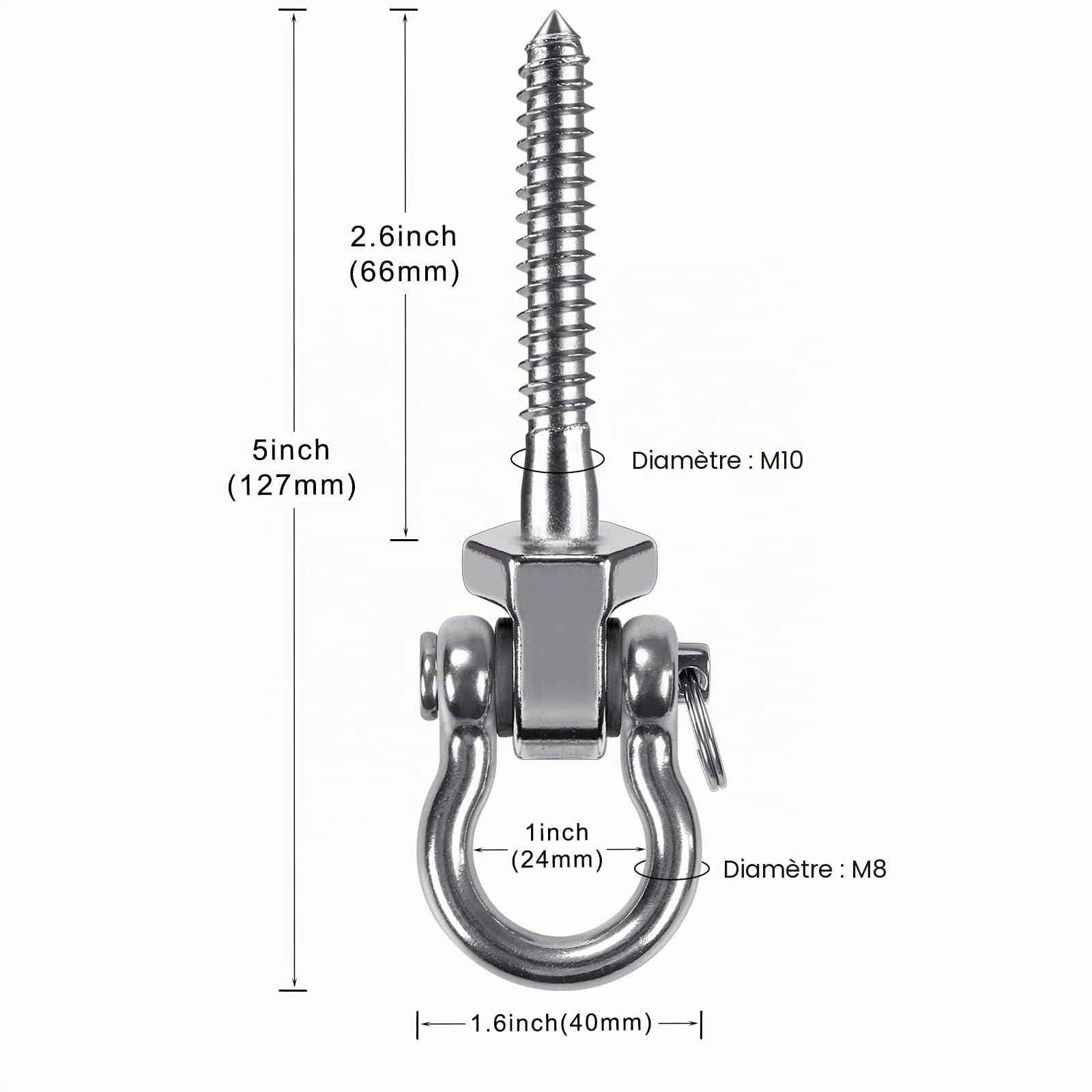 SELEWARE Cintres de balançoire robustes avec roulements, lot de 4 - Matériel de balançoire de terrasse en acier inoxydable pour patio et aire de jeux, crochets pivotants silencieux - Matériel de