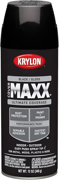 Krylon 12OZ GLS Spray Paint, 12 Ounce, Gloss Black