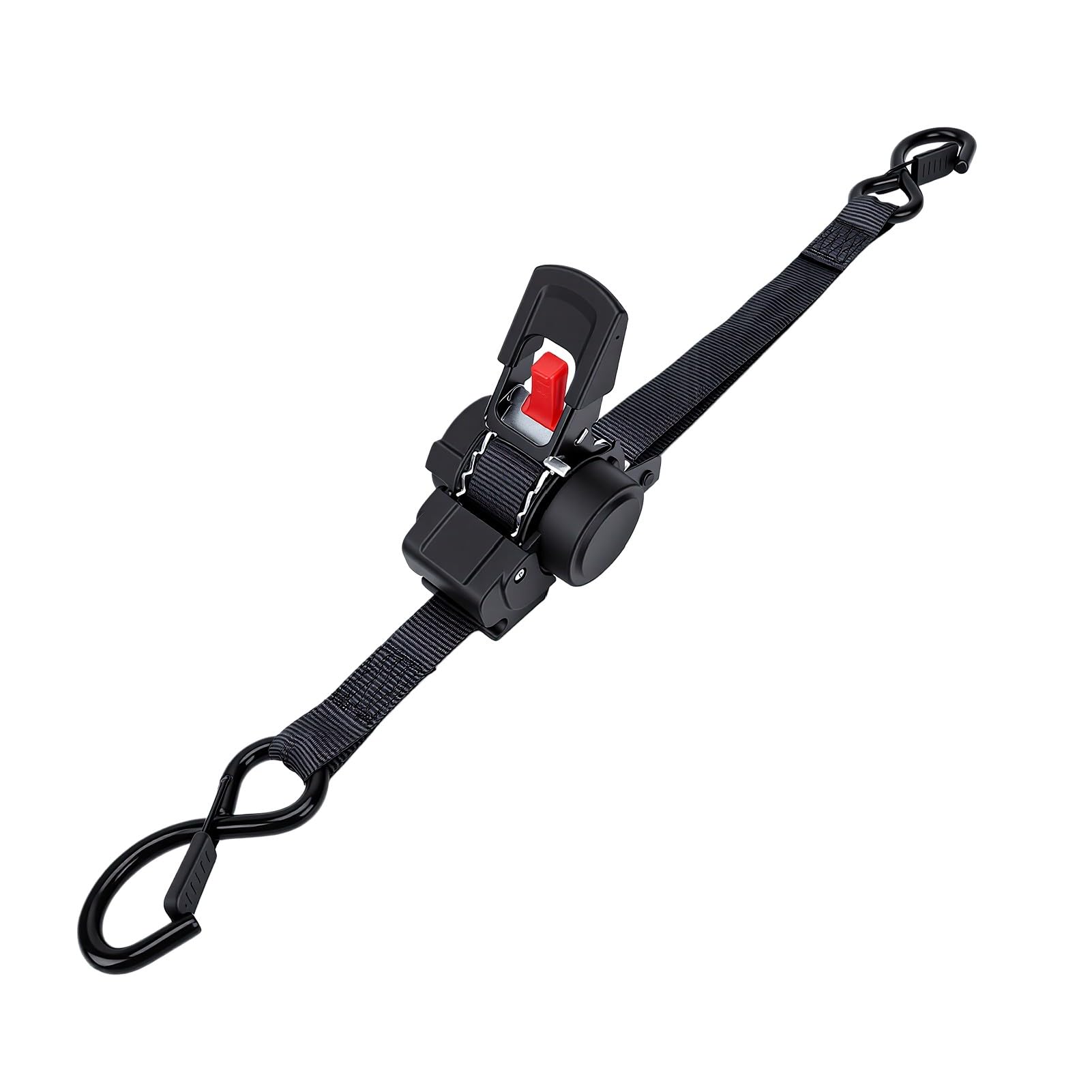 Karlak Cinghie a Cricchetto Retrattili Set di 2 Cinghie di Ancoraggio Autoretrattili per Carichi Pesanti 1 Pollice X 11,5 Piedi Resistenza Alla Rottura 1800 Libbre per il Trasporto Merci su Camion