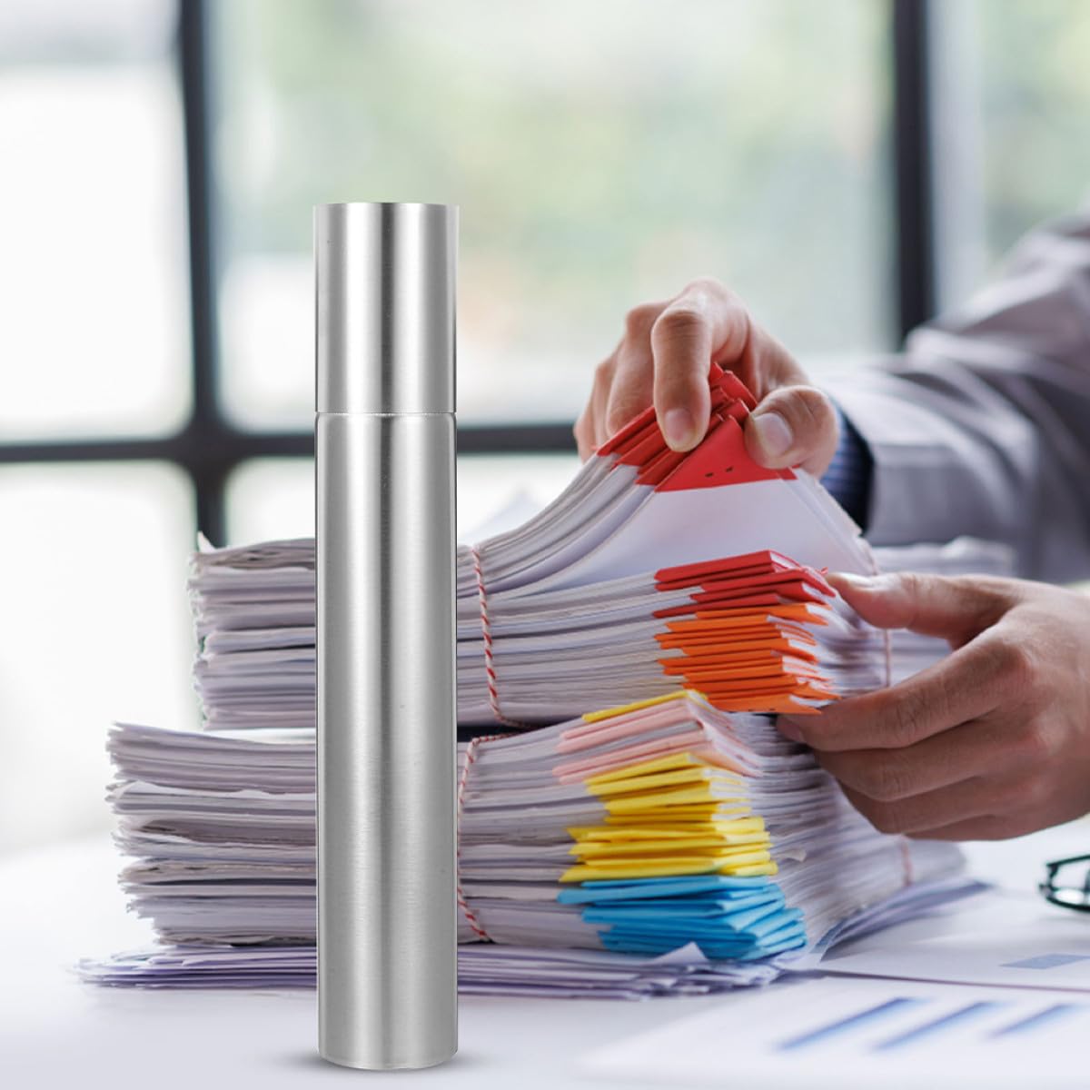 Generico Tubo Porta Pergamena Laurea 35 CM Contenitore in Acciaio Inox per Ordinamento Documenti e Custodia Domestica