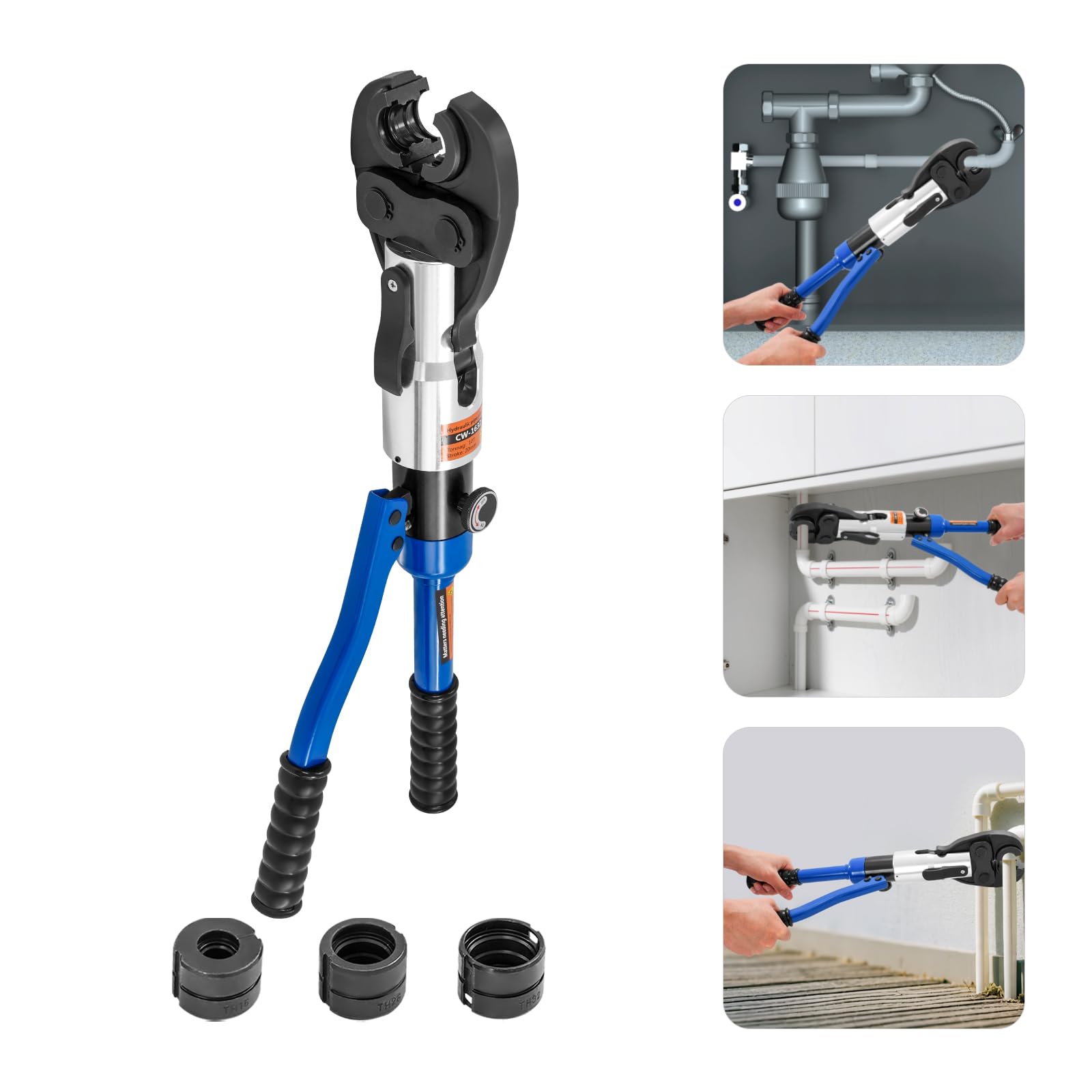 Pince à Sertir Multicouche Tête Pivotante 360 10 T 4 Matrices de 16 à 32 Mm