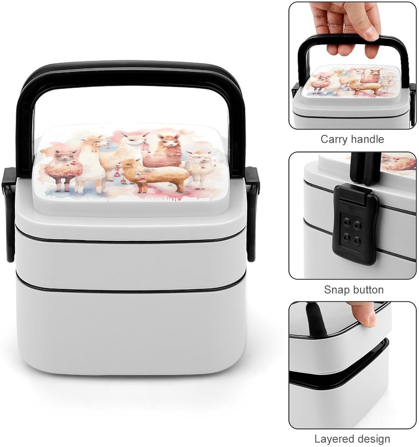 Alpaca2 Bento Box Stackable Lunch Box Salad Lunch Container Leak-Proof Bento Box for Adult Dining Out Work Picnic Travel