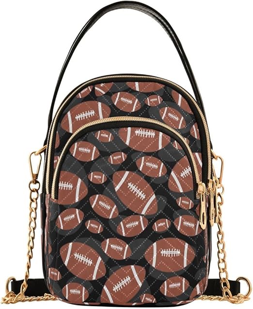 ALAZA Brown Football Crossbody Bag Small Shoulder Handbags