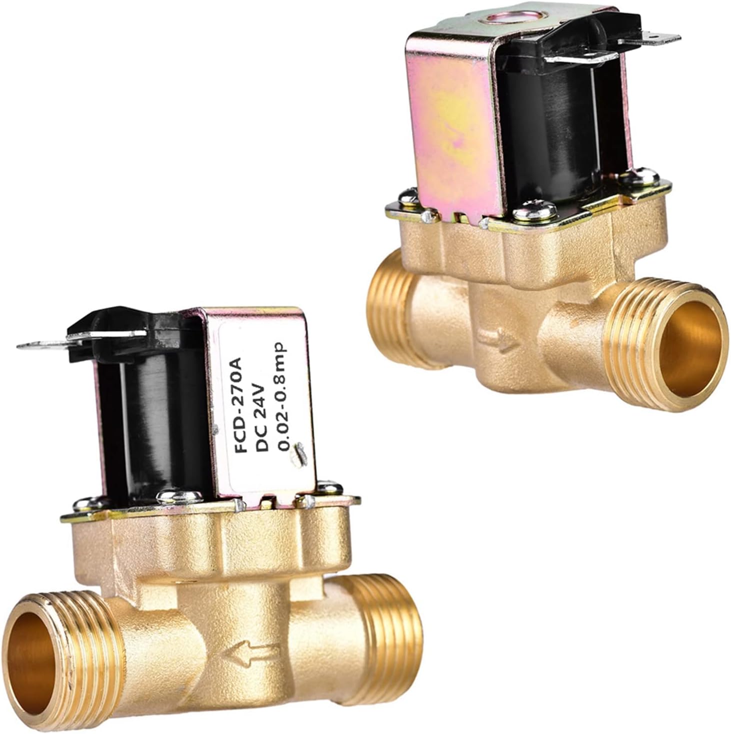 1/2" DC 24V Brass Normally Closed Solenoid Valve, Water Control, Easy Install & Maintain