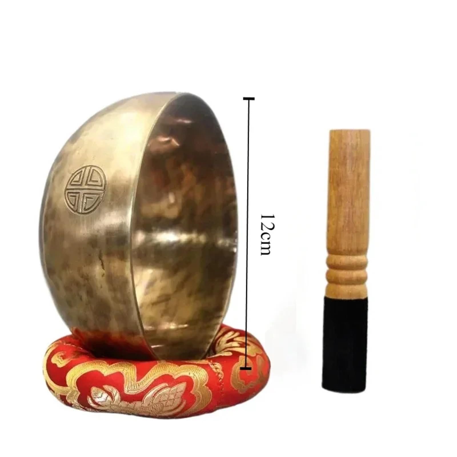Bol Chantant Tibétain Bols de pleine lune Bol chantant fait main Instruments percussion guérison sonore bouddhiste méditation conscience(Diameter 12CM)