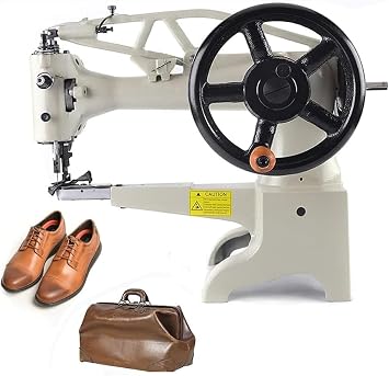 Industrial Leather Sewing Machine, Manual Leather Patcher, Single Needle Straight Stitch Sewing Machine Head, Heavy Duty Shoe Sewing Machine for Sewing Repairing Materials