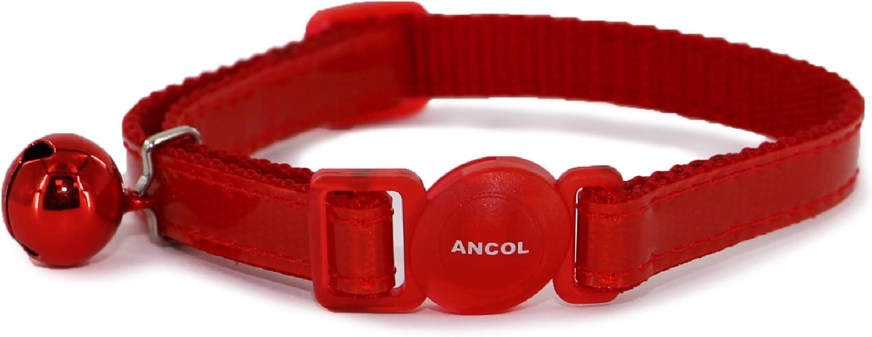 Ancol Gloss Reflective Cat Collar with safety buckle Red