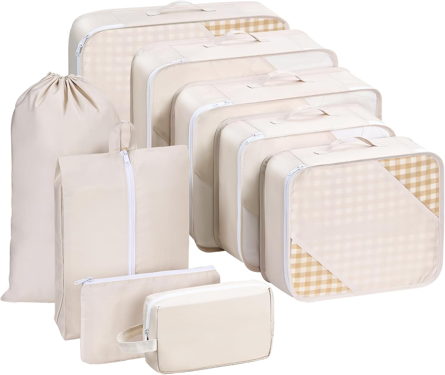 Easortm 9-Piece Travel Packing Cube Set – Beige