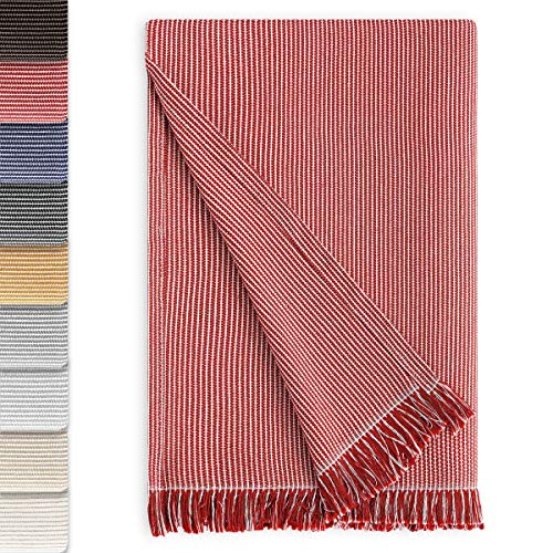 Vipalia Colcha Multiusos Sofa. Plaid para Cama. Manta Foulard Cubresofa Cubrecama. Comoda Practica y Suave. Poliester Algodón. Calidad Diseño. Paul 180 x 260 cm Rojo