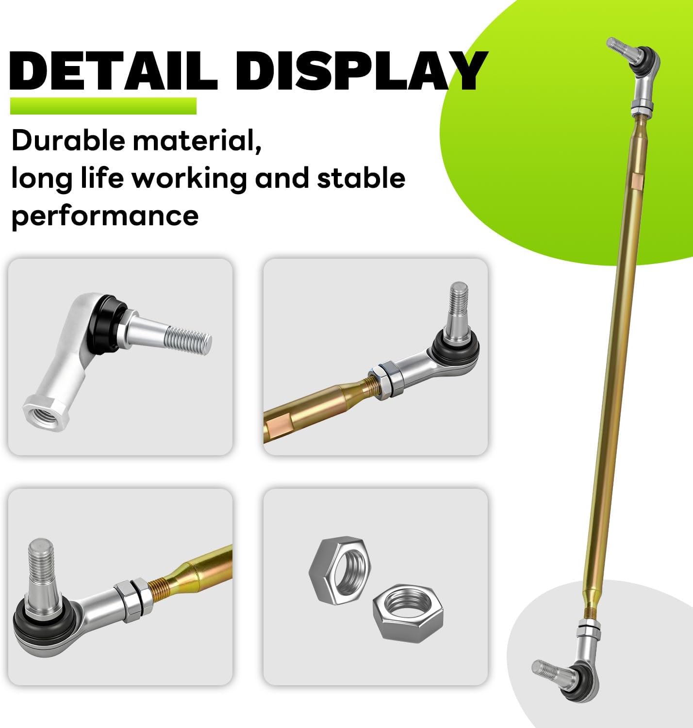 70876-G02 Golf Cart Tie Rod Assembly Compatible with EZGO TXT 2001-Up Gas and Electric Golf Carts Replace 70902-G01 70902-G02 01069-G01 01069-G02