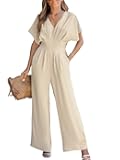 One Piece Jumpsuits for Women Casual Summer V Neck Batwing Sleeve Wide Leg Elegant Overalls Sexy Vacation Outfits
