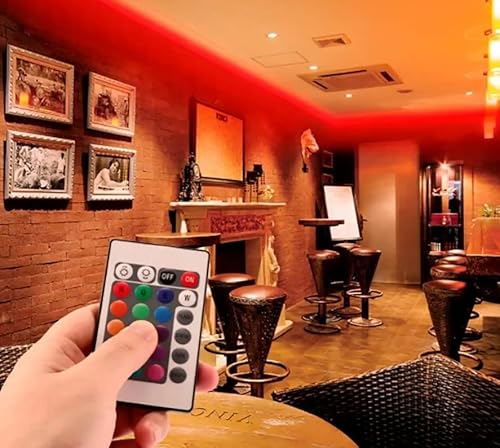 Fita LED RGB 5050 Rolo 5 metros Fonte 12V 3A E Controle Remoto