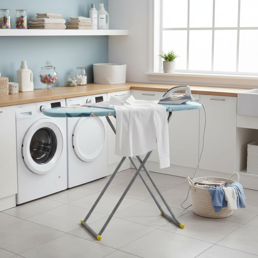 FLIPZON Wooden Self Standing 13" Unique Folding Premium Ironing Board/Table (Pale Sky Blue, 13 Inch)