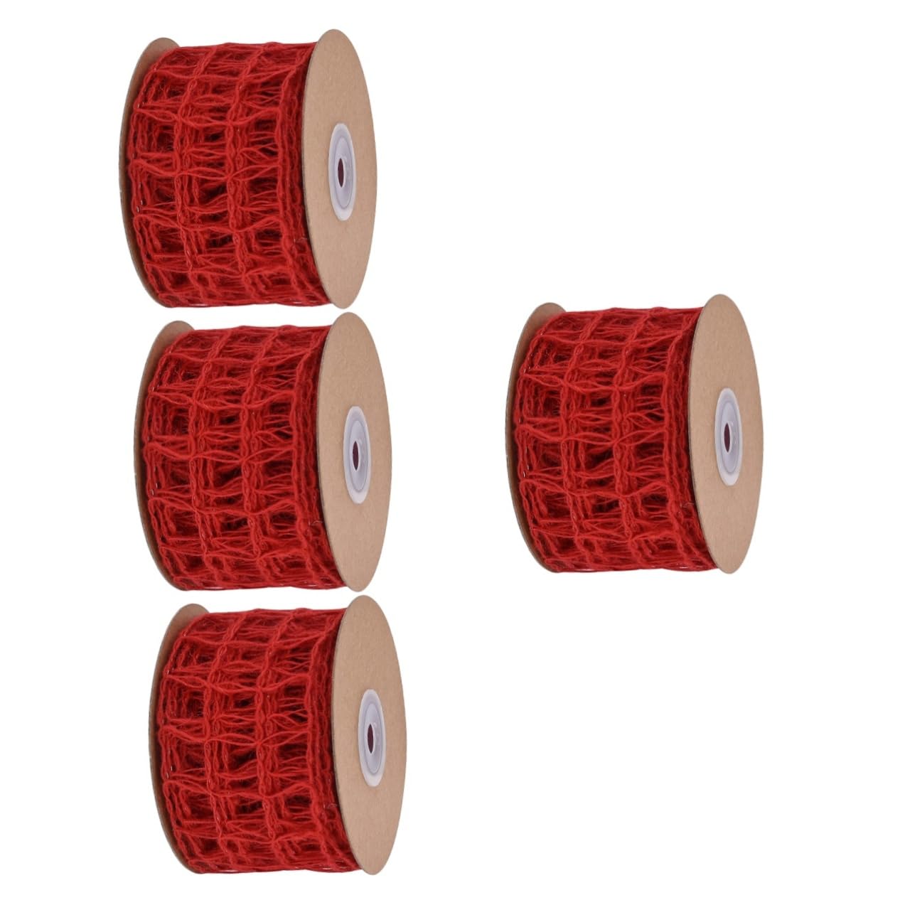 Ruban de jute de Noël avec fil de fer pour décors de mariage et artisanat fête, 4 pièces