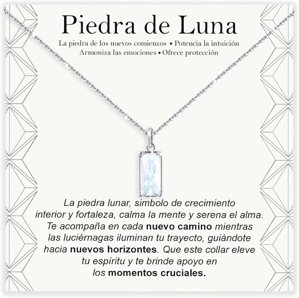 Bramart Collar con Piedra de Luna Natural Regalos para Ella en Plata de Ley 925 Idea de Regalo para Chica Navidad Cumpleaños Collar para Hija Madre Hermana – Estuche con DEDICATORIA incluido
