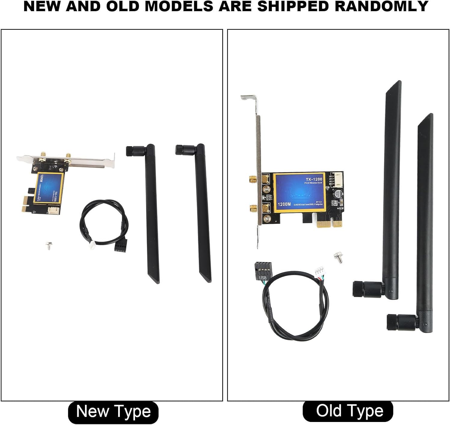 Comparison of new and old models of the ciciglow TX-1200 card