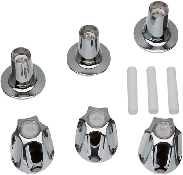 Danco, Inc. 81428 I Price Pfister banheira e chuveiro, um pacote com 3 flanges de alça, I níquel escovado