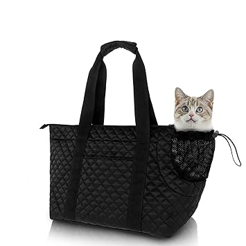 Lovvento Cat & Dog Soft-Sided Carrier Puppy Purse Dog Carrier Pet Purse Pet Carriers Pet Travel Soft-Sided Tote Bag with Pockets Airline Approved