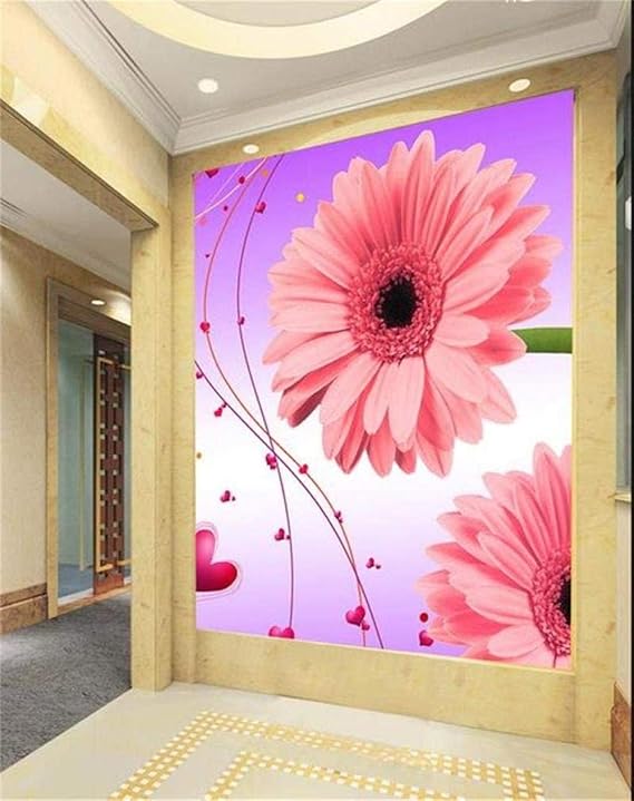 Amazon Djskhf 3d壁紙ステッカー写真壁ハイエンド不織布小さな壁画壁紙ガーベラ3d新鮮 360x250cm 壁紙