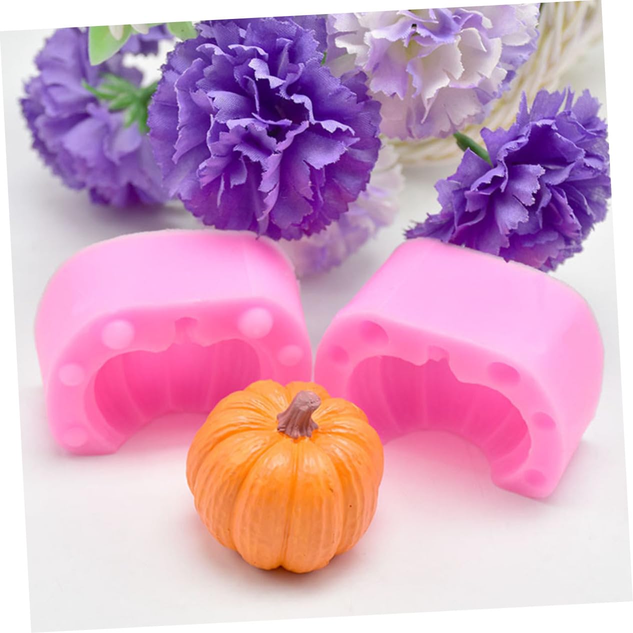 Ciieeo 30 Stk Kürbisform Halloween-Kürbis-Süßigkeitsform Kürbis backen Kürbisseife Halloween Kuchenform halloween dekoration Werkzeug zum Backen von Kürbissen Backzubehör Kieselgel Rosa