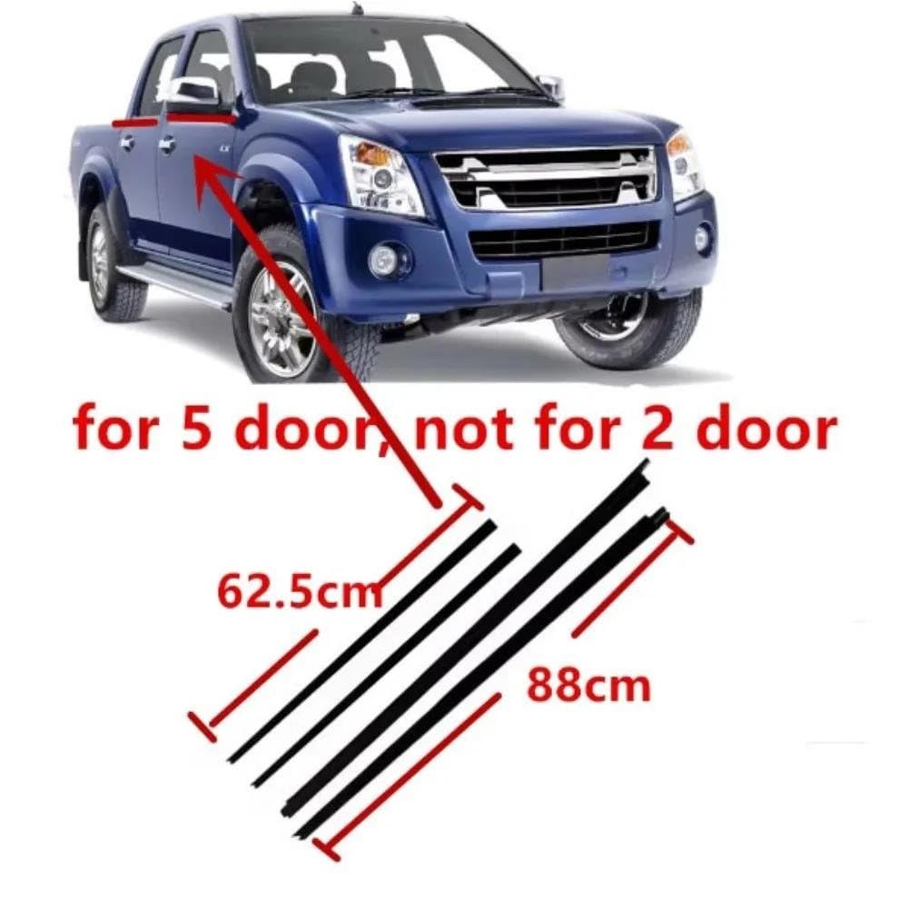 Guarnizioni per porte e finestrini 4 Pezzi Di Guarnizione In Gomma Finestrini Esterni Per Isuzu Per D-MAX 2002-2012 Guarnizione In Gomma Protettiva Per Vetri 8-98004222-0 Insonorizzante Impermeabile
