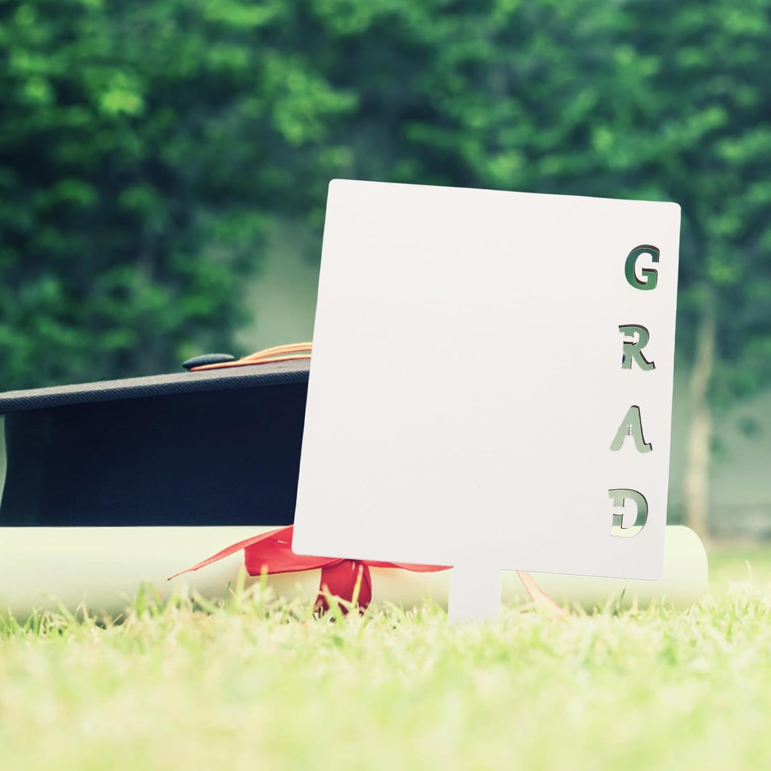 Graduation Sublimation Handheld Fan Picture Frame White Density Board image 5