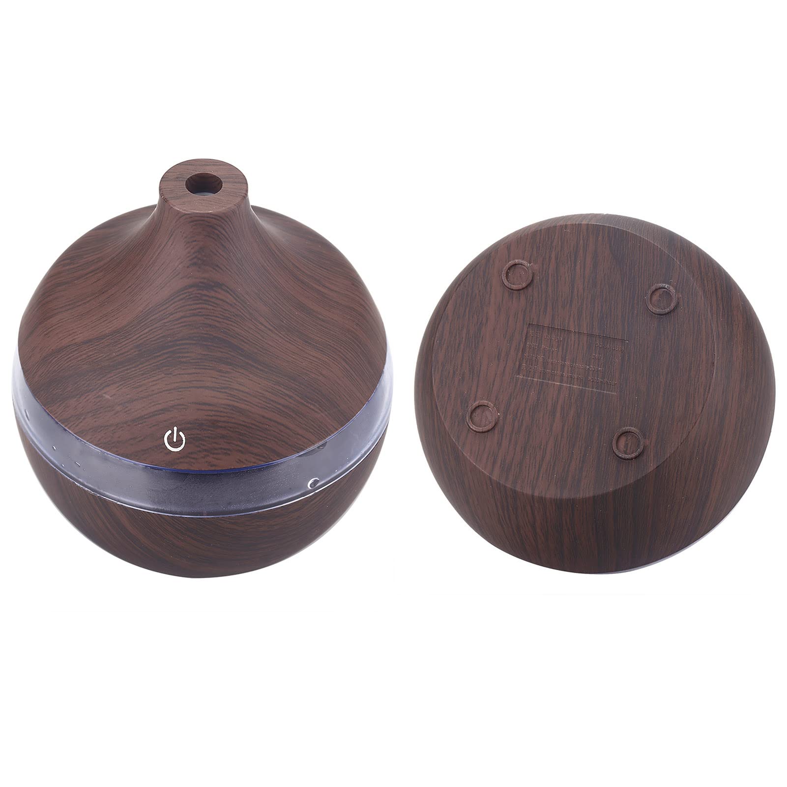 Nawilżacz Led Usb Nawilżacz Drewna Ciemnobrązowy Abs 300Ml Ziarno Drewna Nawilżacz Usb Kolorowe Led Lampka Nocna Mist Maker Dla Office Car Home