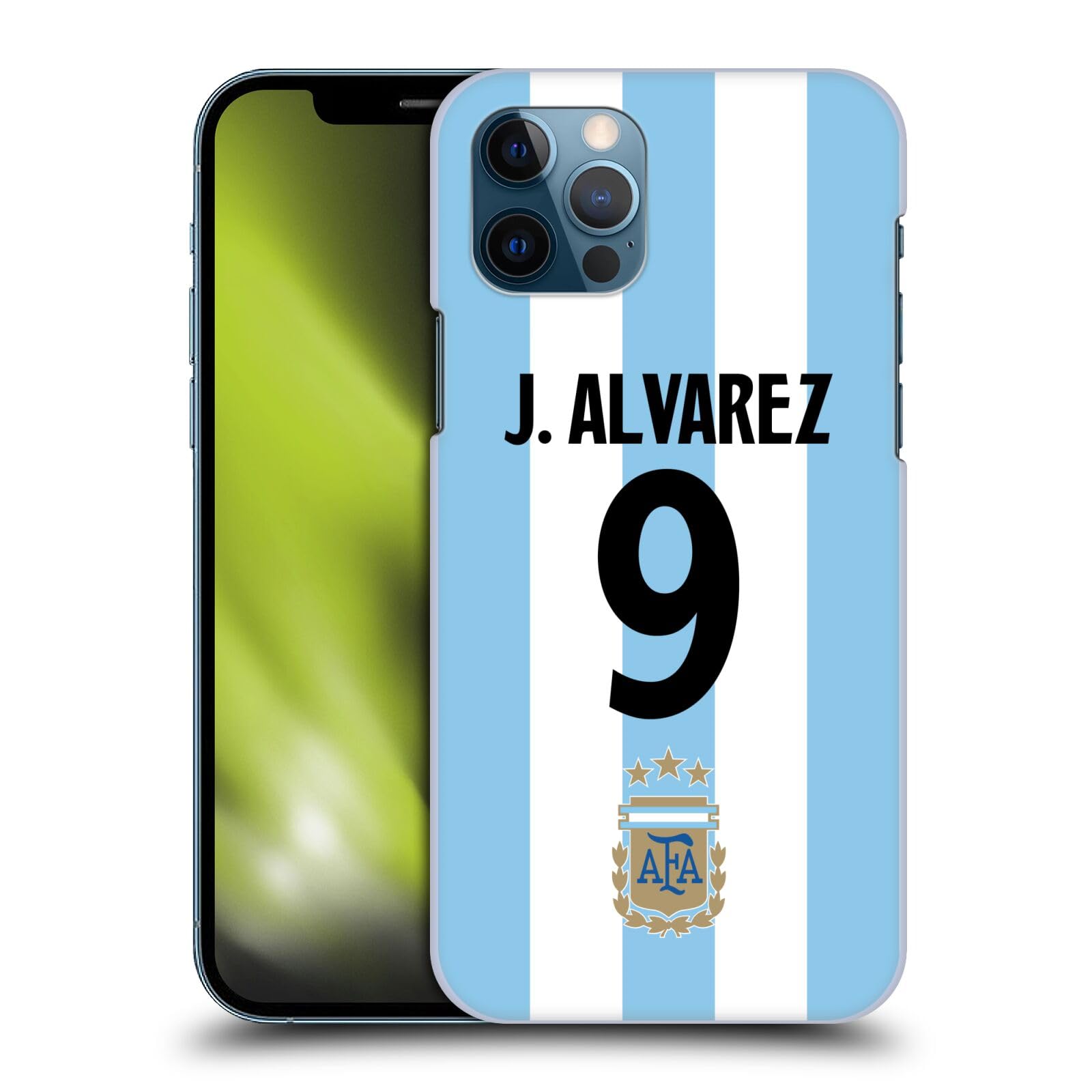 Head Case Designs Licenza Ufficiale Argentina National Football Team Julián Álvarez Divisa Casa Giocatore 2024/25 1° Gruppo Custodia Cover Compatibile con Apple iPhone 12 / iPhone 12 PRO